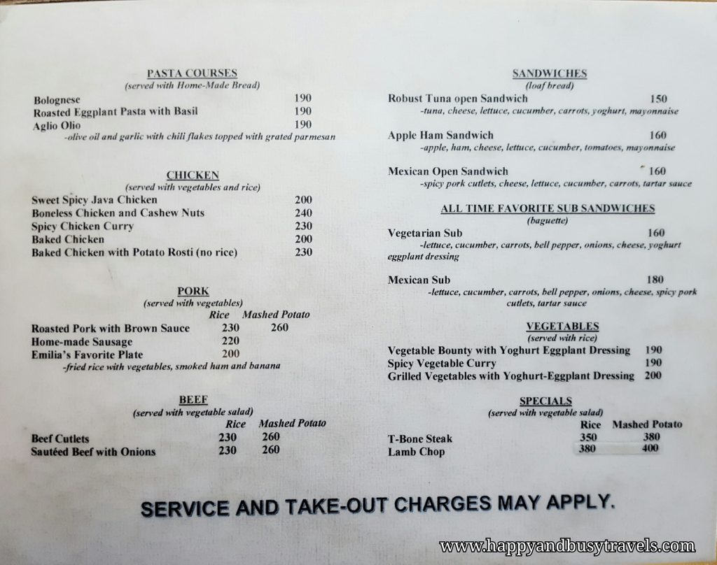 yoghurt house menu - Happy and Busy Travels to Sagada