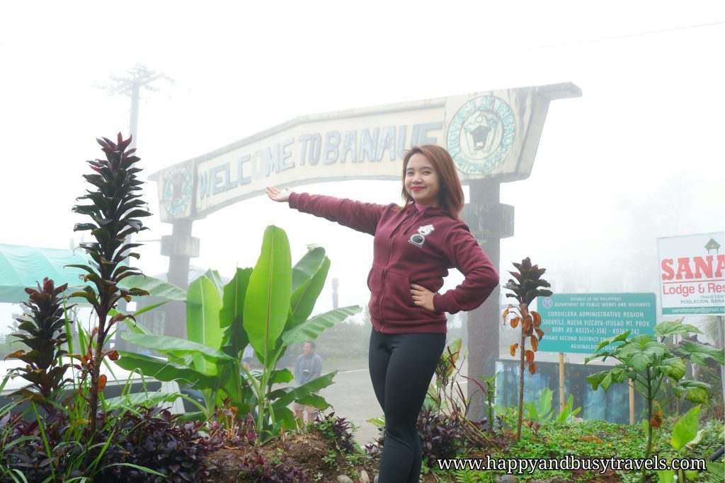 Welcome to Banaue sign - Happy and Busy Travels to Sagada