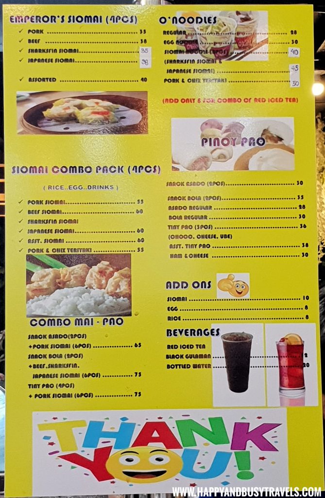 Food Barn Salitran Dasmariñas City Cavite Pinoy Pao O' Noddle Menu