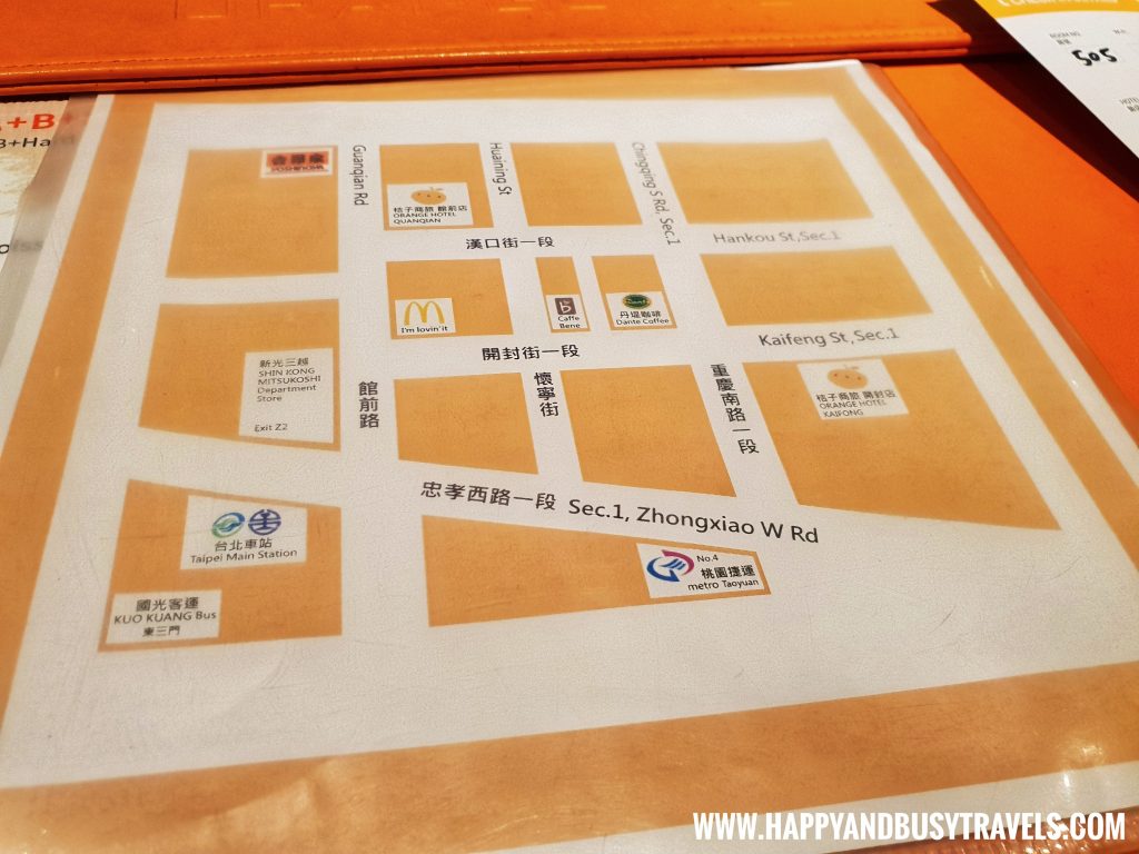 Breakfast map Orange Hotel Kaifong Happy and Busy Travels to Taiwan