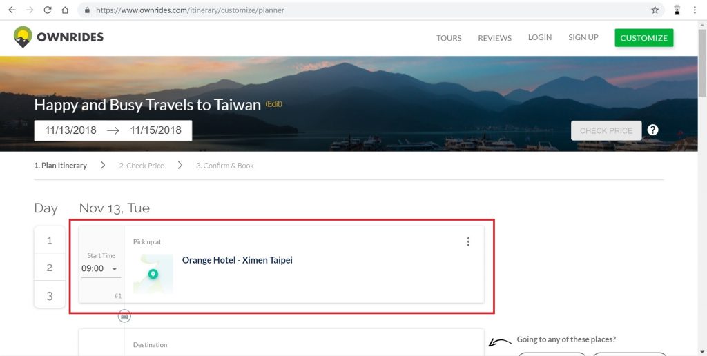 Ownrides Rent a car Customize your Tour Happy and Busy Travels to Taiwan