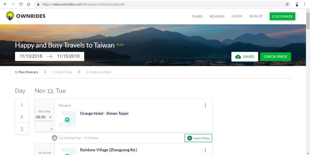 Ownrides Rent a car Customize your Tour Happy and Busy Travels to Taiwan