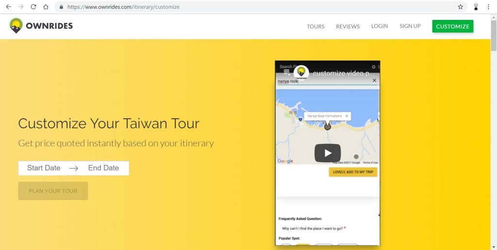 Ownrides Rent a car Customize your Tour Happy and Busy Travels to Taiwan