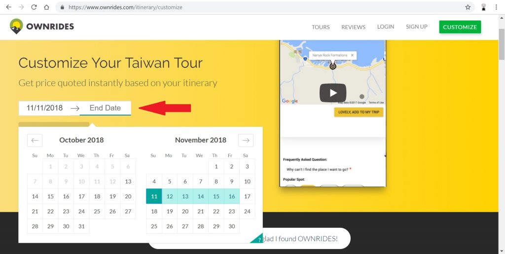 Ownrides Rent a car Customize your Tour Happy and Busy Travels to Taiwan