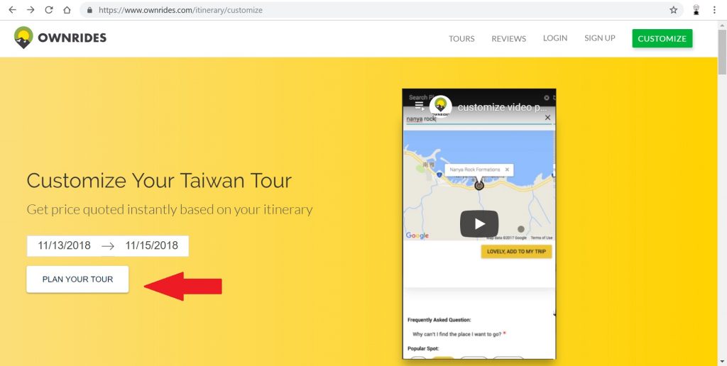 Ownrides Rent a car Customize your Tour Happy and Busy Travels to Taiwan