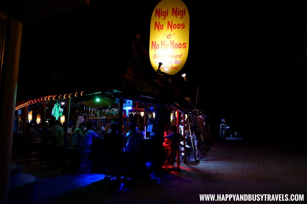 restaurant at night of nigi nigi nu noos 'e' nu nu noos beach resort Happy and Busy Travels to Boracay