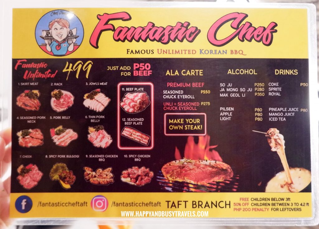 Fantastic Chef Taft Menu Happy and Busy Review