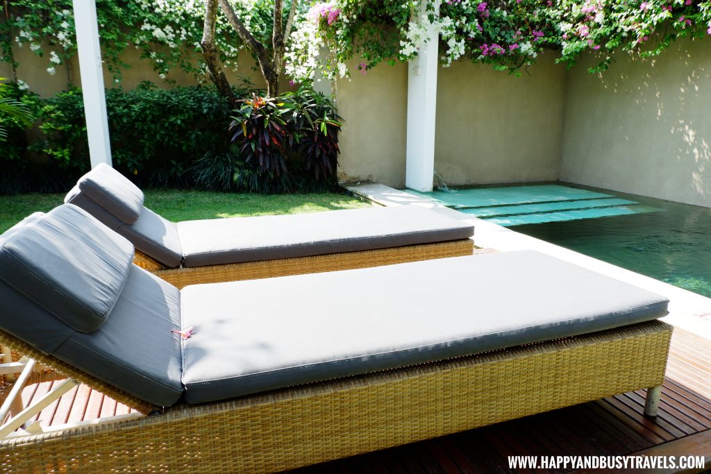 sunbathing beds in royal villa in Uma Sapna Villa Hotel and Resort in Seminyak Kuta Bali Indonesia