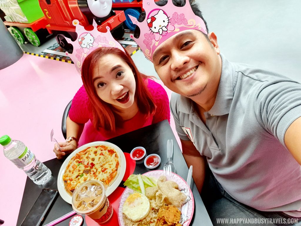 Happy and Busy eating in Red Bow Cafe Hello Kitty Town Puteri Harbour Johor Malaysia Happy and Busy Travels