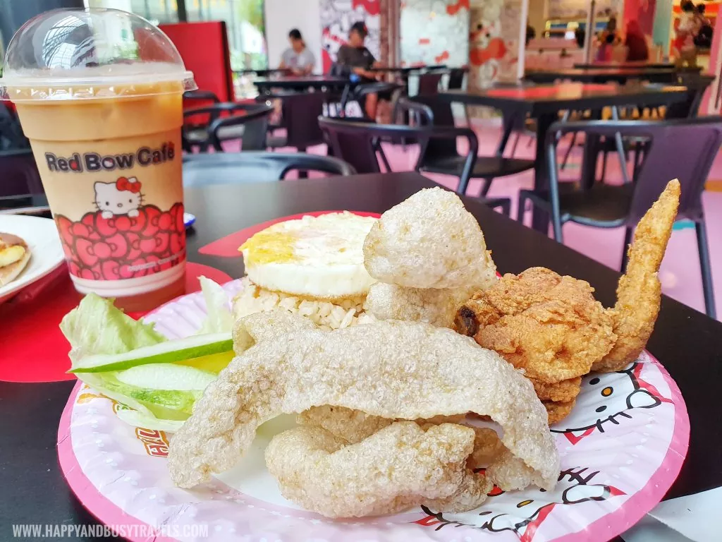 fried chicken meal Red Bow Cafe Hello Kitty Town Puteri Harbour Johor Malaysia Happy and Busy Travels