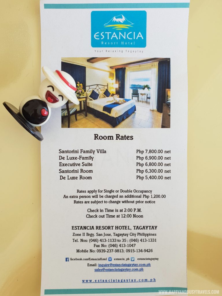 Room Rates Estancia Resort Hotel Happy and Busy Travels to Tagaytay