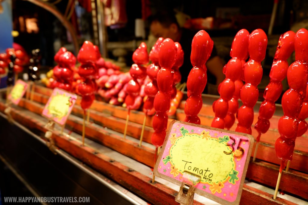 candied tomato and strawberry Shilin Night Market Food Trip Happy and Busy Travels to Taiwan