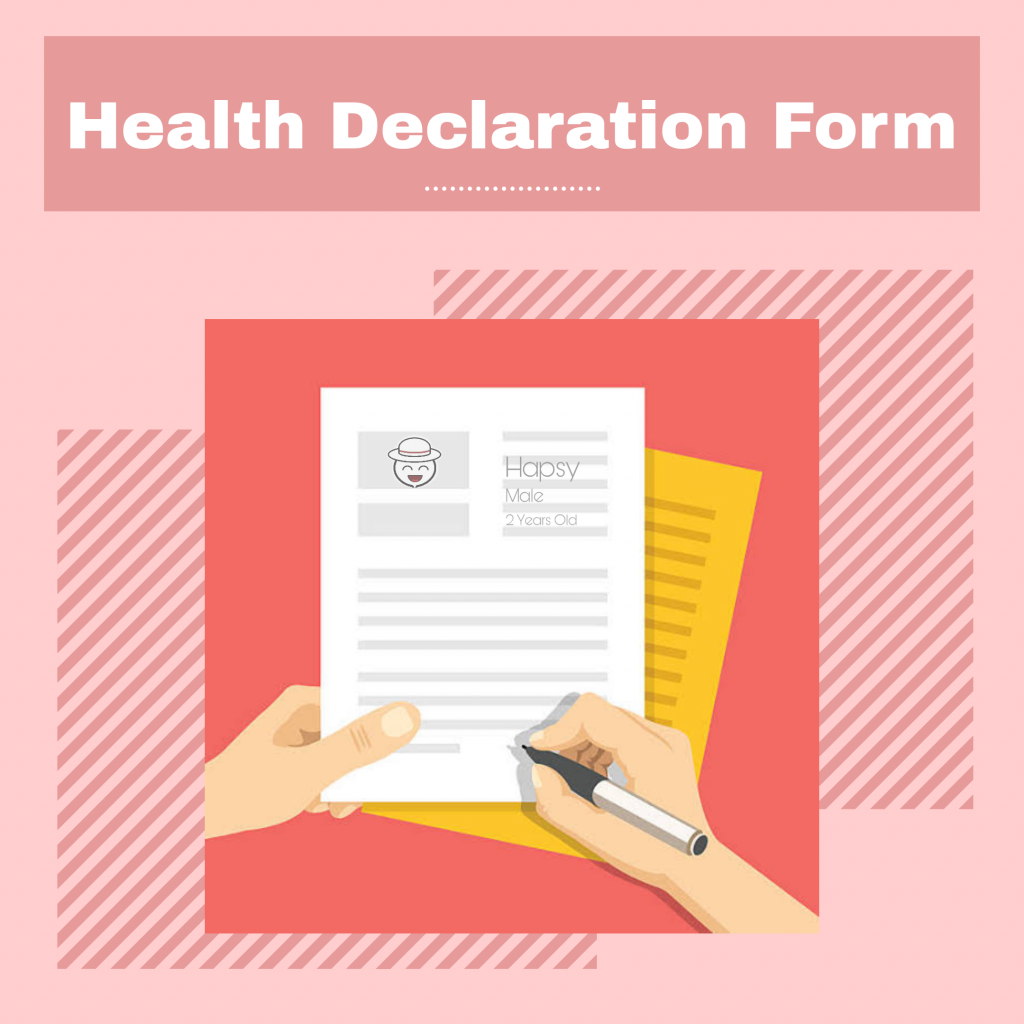 New Normal in Accommodations - health declaration form - Happy and Busy Travels