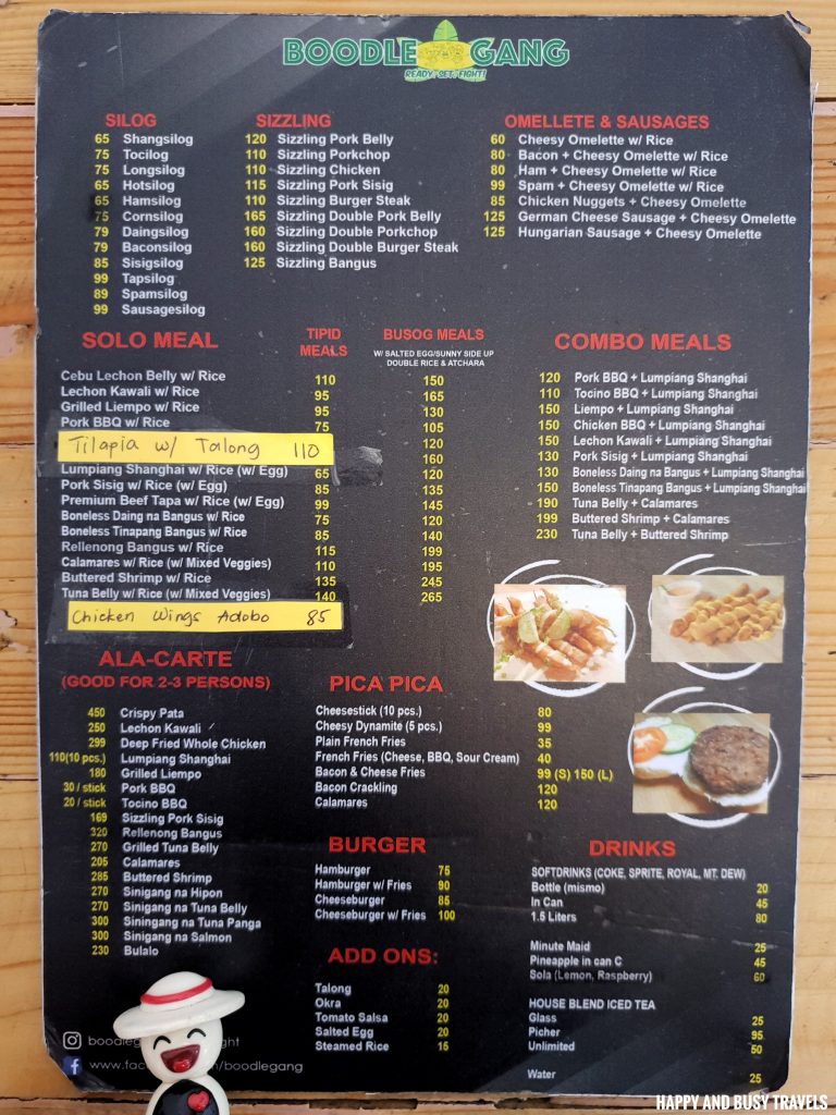 Boodle Gang Chicken Wings Menu Happy and Busy Travels Review