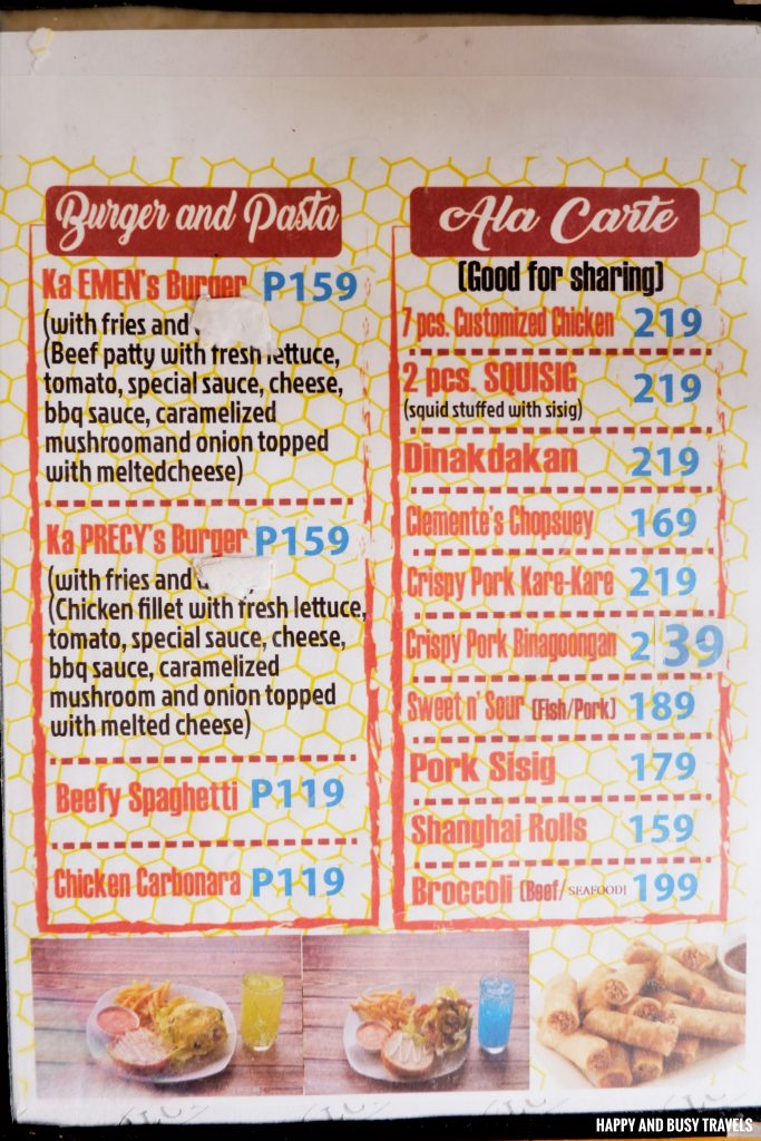 Menu Clementes Cuisine - Happy and Busy Travels Where to eat in Lipa Batangas