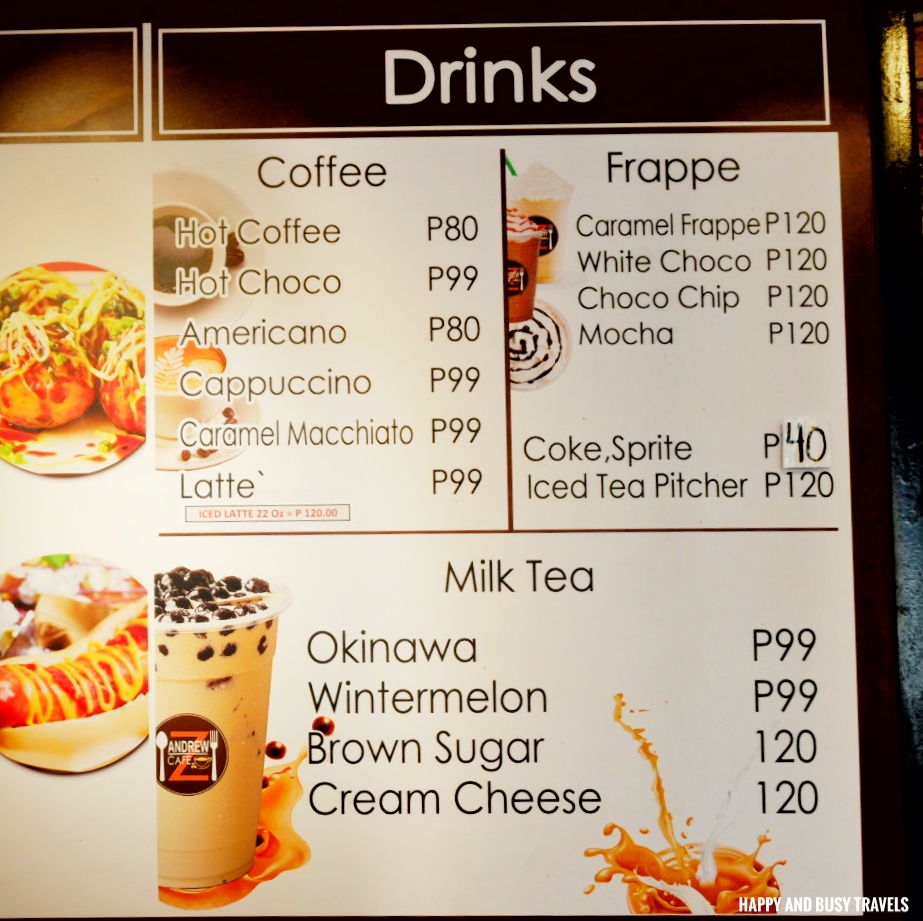 menu AndrewZ Cafe - Happy and Busy Travels Silang Cavite Where to eat in Cavite