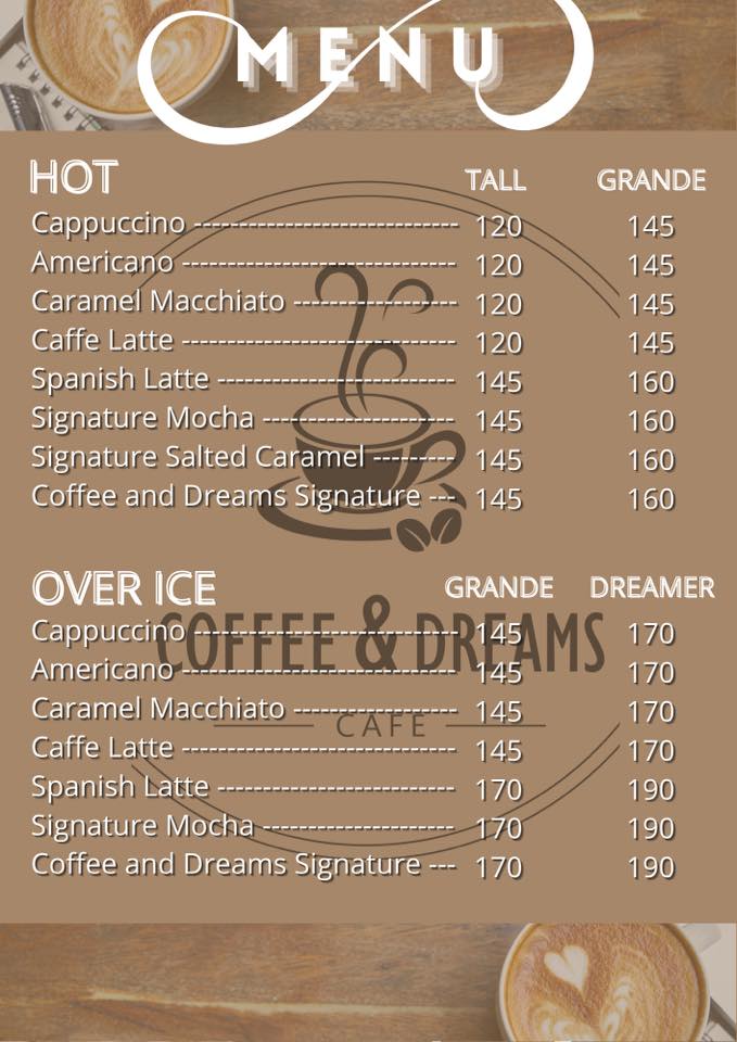 menu Coffee and Dreams Tagaytay - Happy and Busy Travels Where to eat in Tagaytay