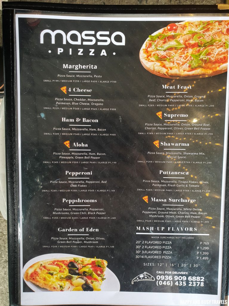 menu Massa Pizza Dasmarinas Cavite - Happy and Busy Travels where to eat in dasmarinas cavite