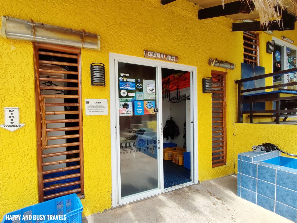 equipment room Buceo Anilao - Happy and Busy Travels Where to stay in Batangas Where to Dive in Batangas