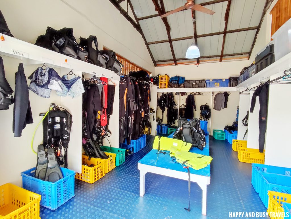 equipment room Buceo Anilao - Happy and Busy Travels Where to stay in Batangas Where to Dive in Batangas