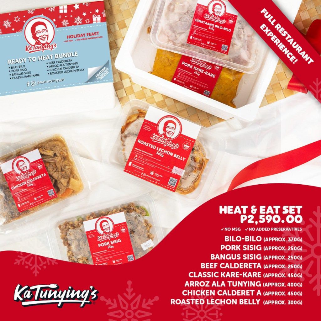 menu Ka Tunying's REady to eat frozen goods - Happy and Busy Travels Christmas food gift idea