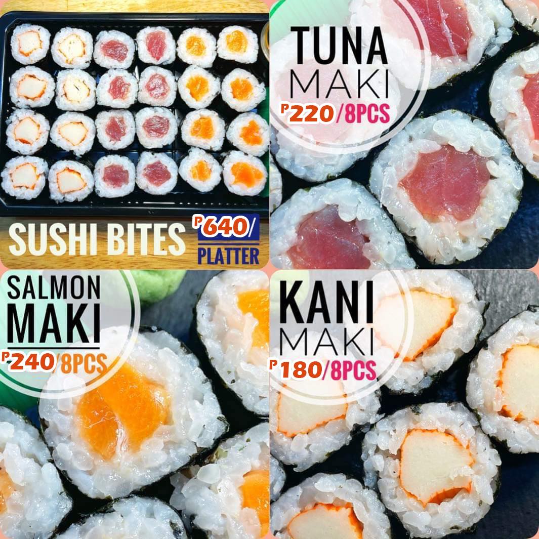 menu Salmon HQ - Happy and Busy Travels Bakd Sushi Salmon Cake party platter