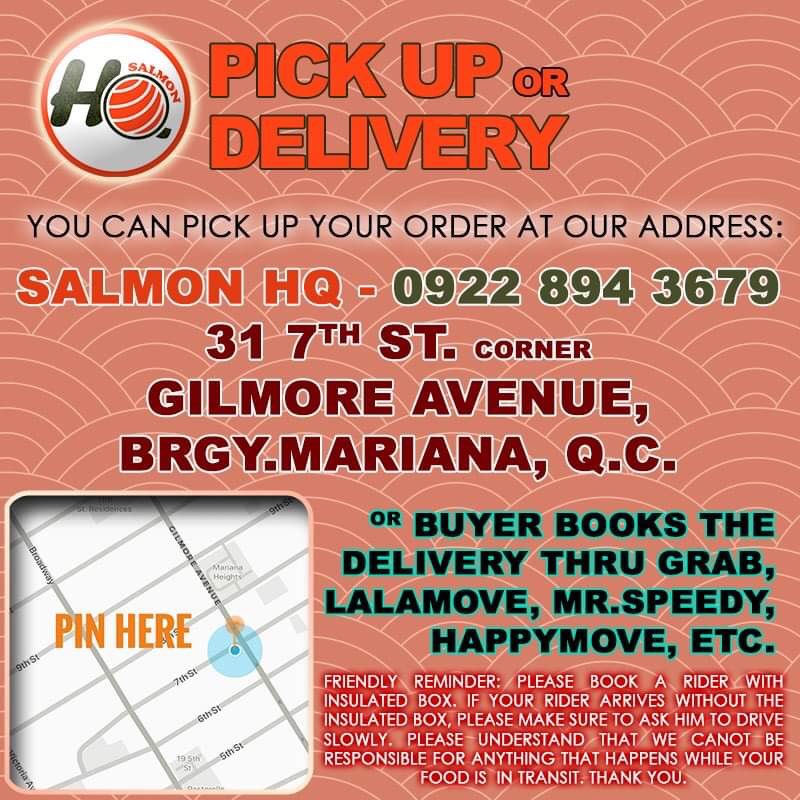 menu Salmon HQ - Happy and Busy Travels Bakd Sushi Salmon Cake party platter