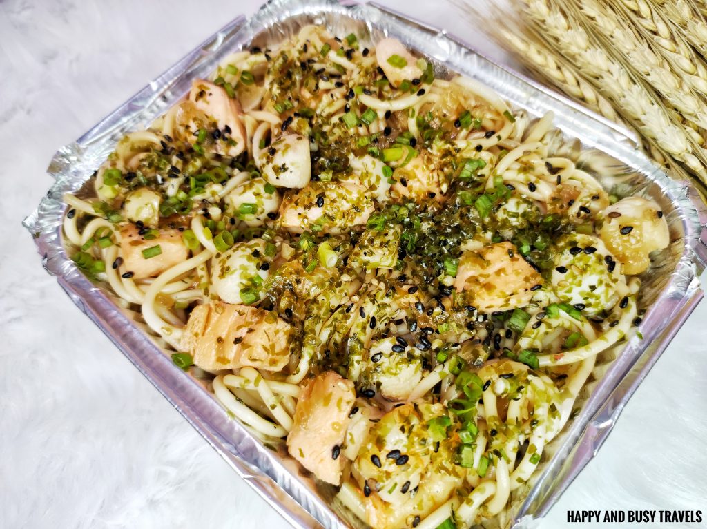 seafood wafu pasta Salmon HQ - Happy and Busy Travels Bakd Sushi Salmon Cake party platter