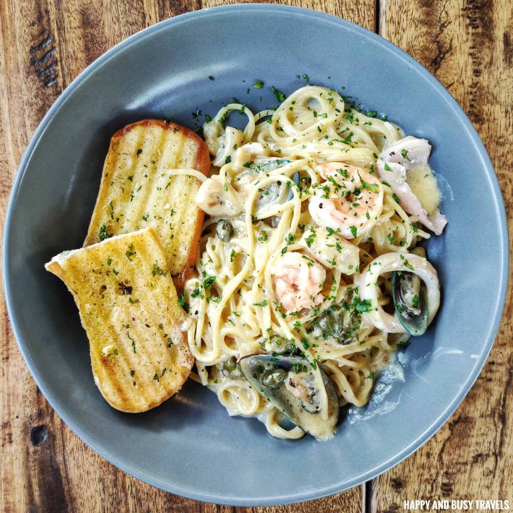 Creamy Seafood Pasta Talaarawan Farm Cafe - Happy and Busy Travels Where to eat in silang cavite