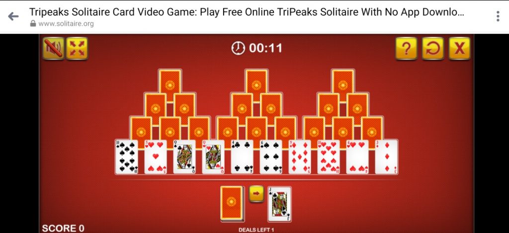 Tripeaks Solitaire Games - What to do if bored waiting - Happy and Busy Travels