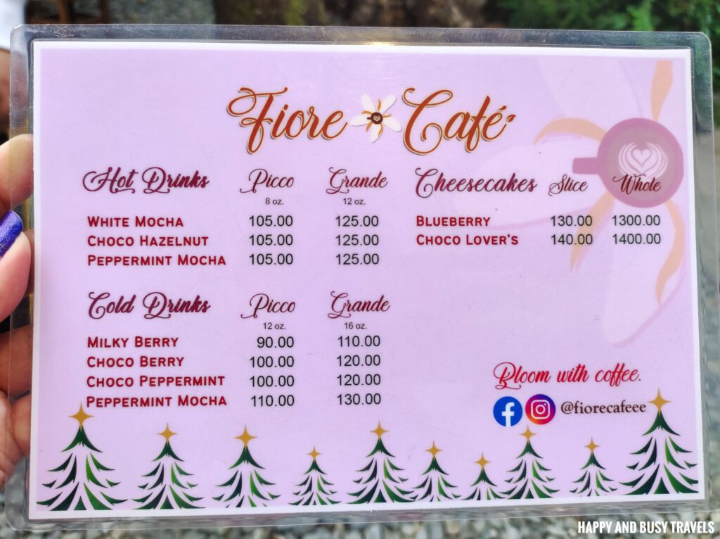 menu Fiore Cafe Egg Rush - Where to eat in Alfonso - Happy and Busy Travels