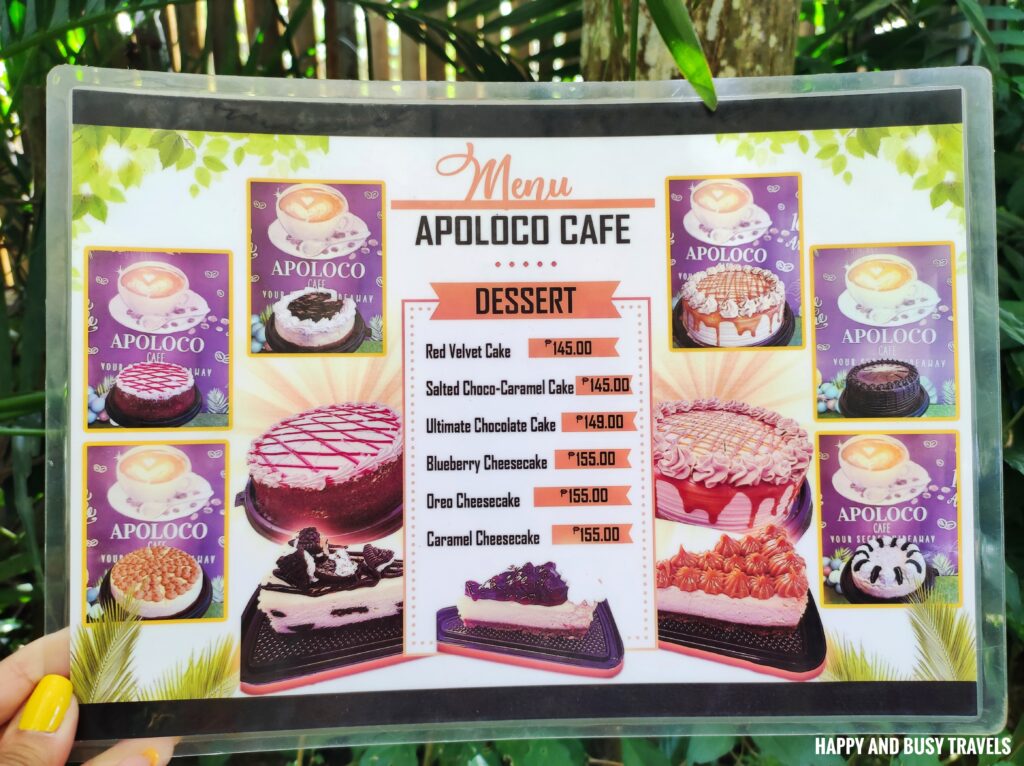 menu Apoloco Cafe - Your secret hideaway - Where to eat in alfonso - Secret cafe - Happy and Busy Travels