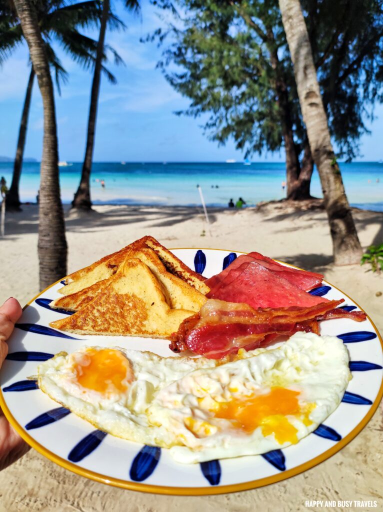 Dining at French toast Le Soleil de Boracay - Where to Stay in Boracay Hotel Resort Station 2 vacation staycation - Happy and Busy Travels beachfront