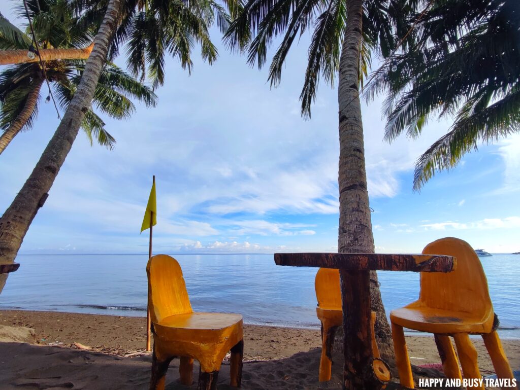 beach dining Dreamland Beach Resort - Where to stay in Camiguin - Happy and Busy Travels