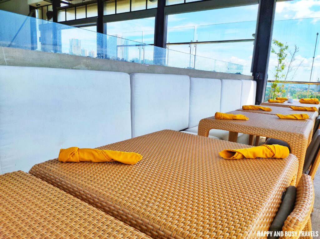 roof deck dining Yello Hotel - Where to stay in Cebu - Happy and Busy Travels
