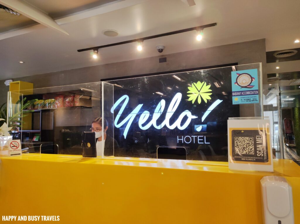 reception Yello Hotel - Where to stay in Cebu - Happy and Busy Travels