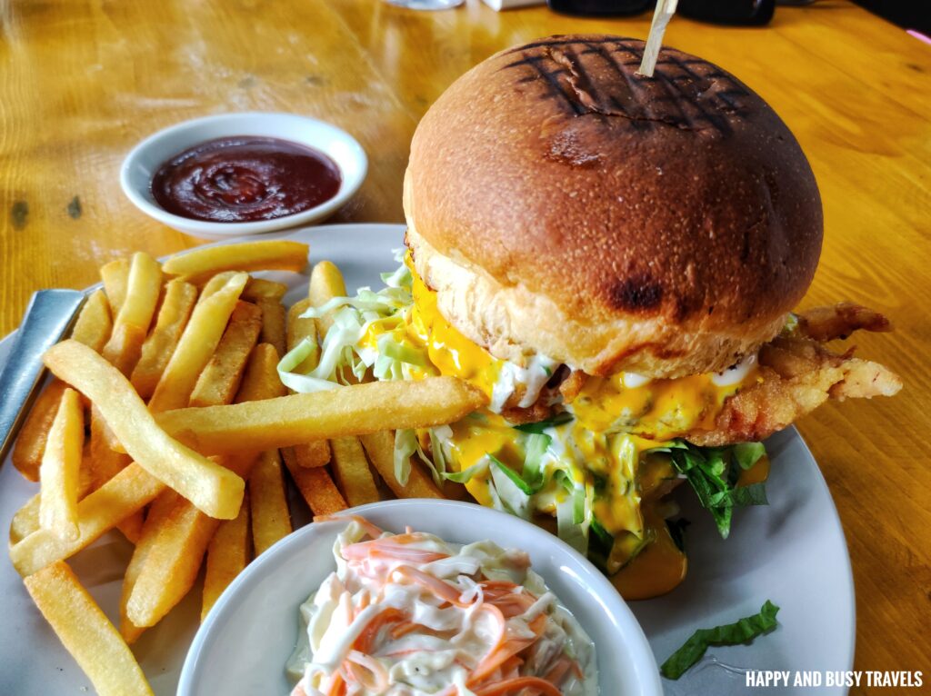 Shrimp Burger Verdiview Restaurant - Where to eat in Tagaytay Filipino Food - Happy and Busy Travels