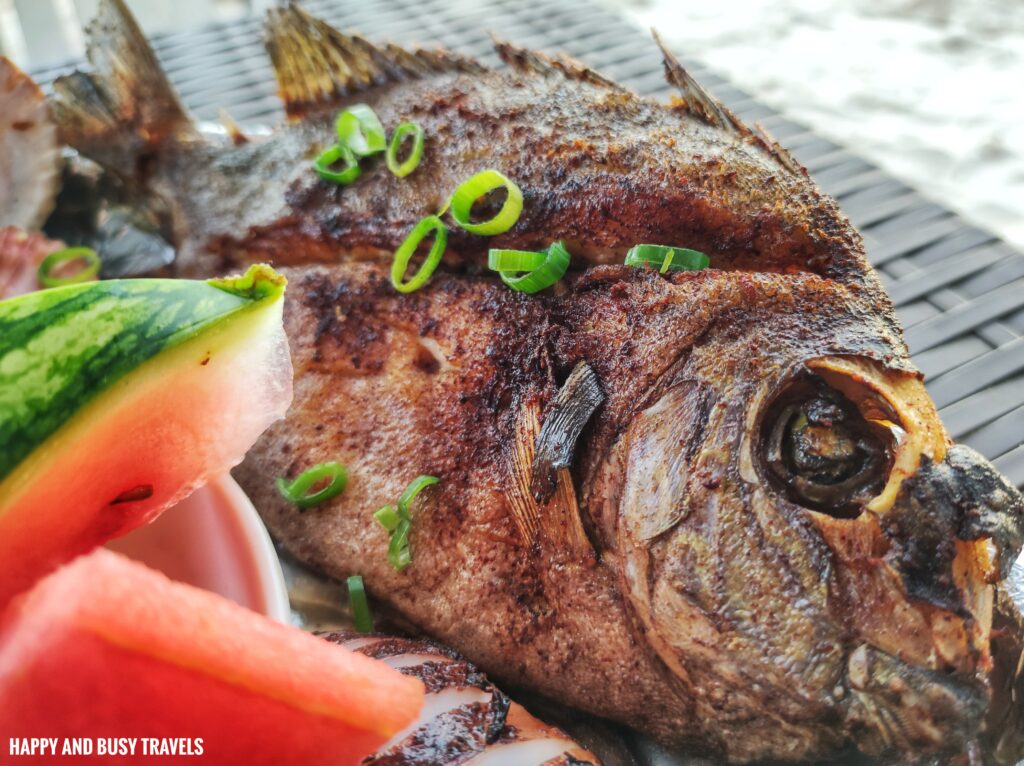 fish seafood boodle Villa Tomasa Alona Beach Panglao Bohol - Where to stay Affordable resort hotel beachfront - Happy and Busy Travels to Bohol