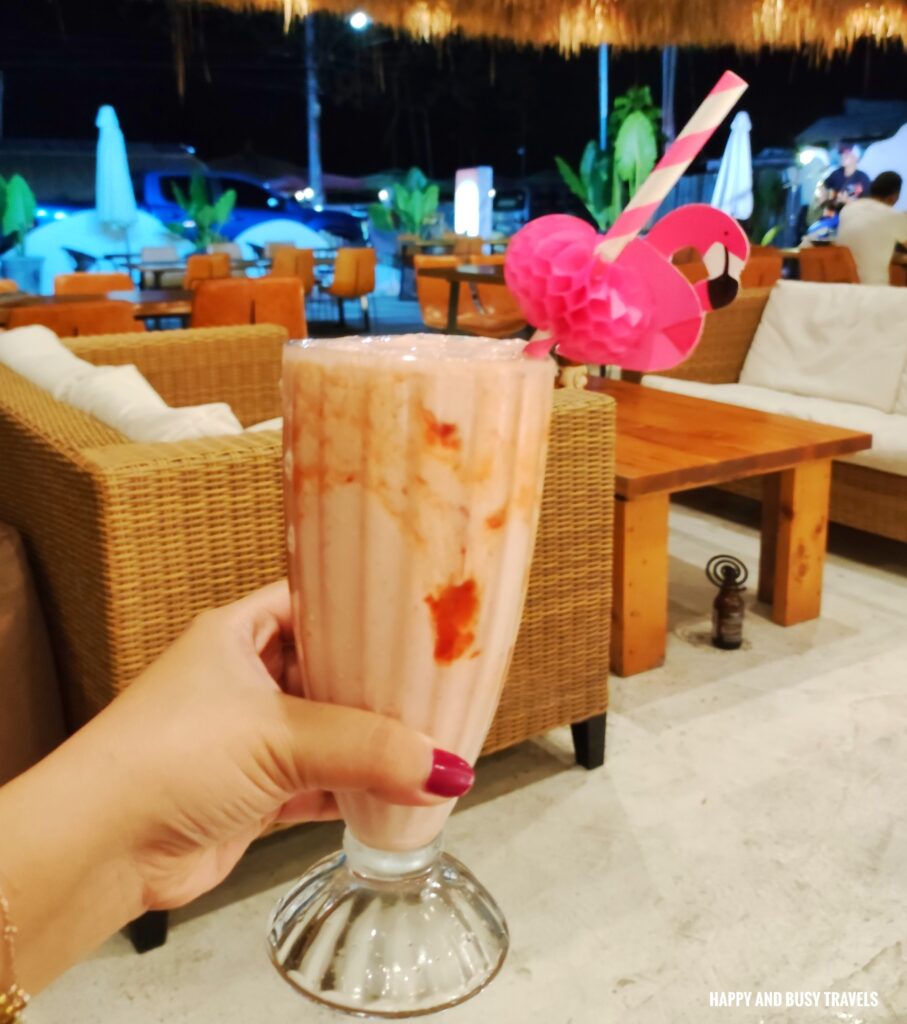 Strawberry slush Bassa Bar and Villa - Where to eat in panglao bohol restaurant - Happy and Busy Travels