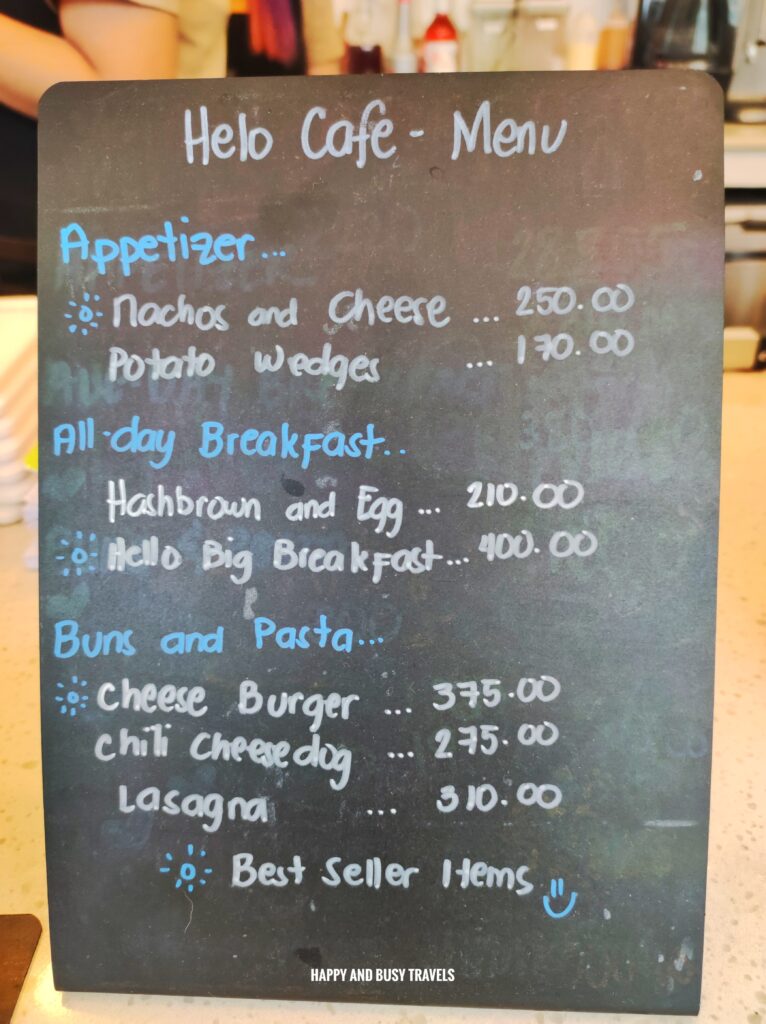 menu Hello Cafe - Where to eat in Tagaytay Coffee Restaurant - Happy and Busy Travels