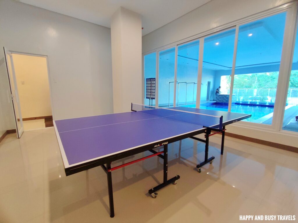 table tennis game room features and amenities Via Appia - Where to stay in Tagaytay Affordable hotel resort - Happy and Busy Travels