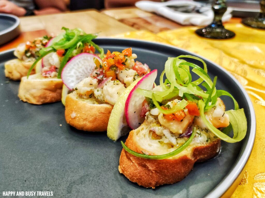 scampi crostini Domus Restaurant and Events by chef Christopher Tamayo - Where to eat in Amadeo Silang Tagaytay - Happy and Busy Travels