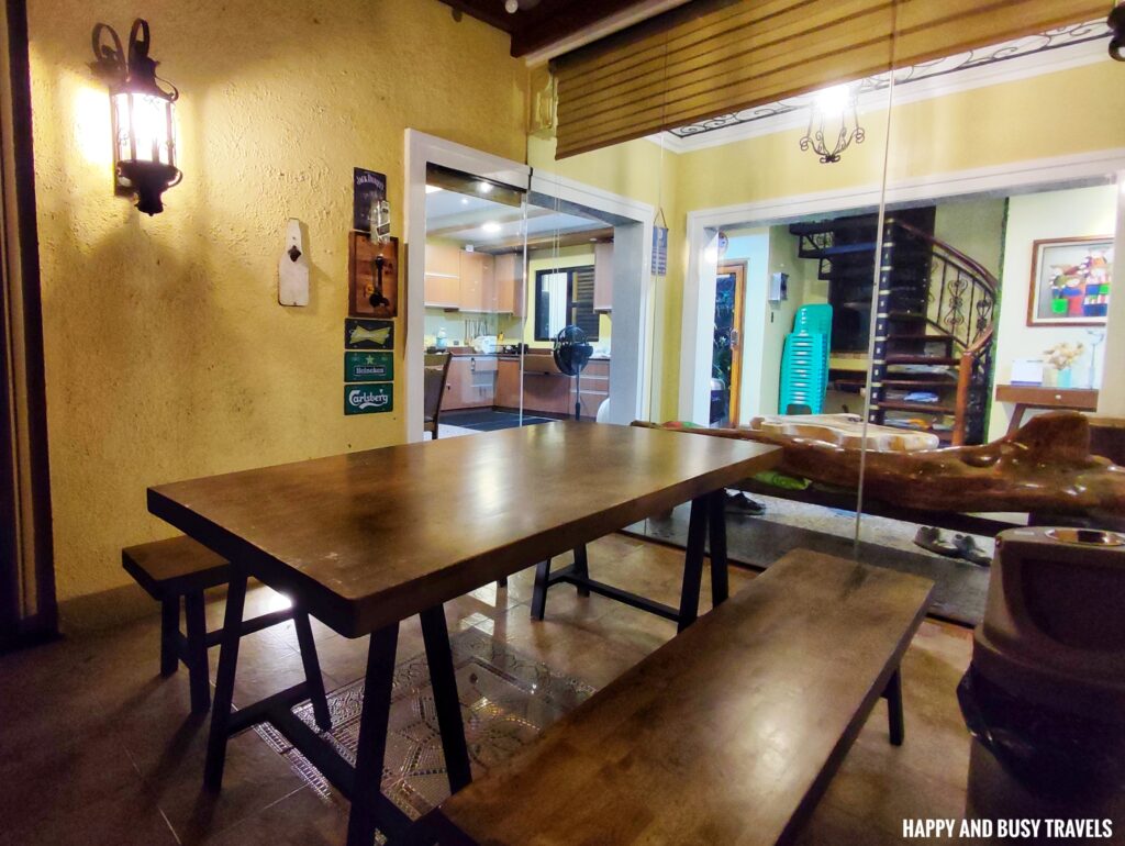 outdoor dining area La Casa Tagaytay Highlands - Airbnb house for rent where to stay - Happy and Busy Travels
