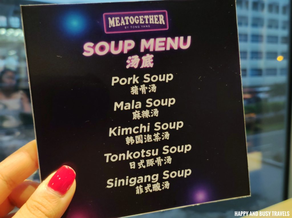 soup menu Meatogether - shabu shabu hotpot samgyupsal Waltermart Macapagal unlimited buffet where to eat restaurant - Happy and Busy Travels