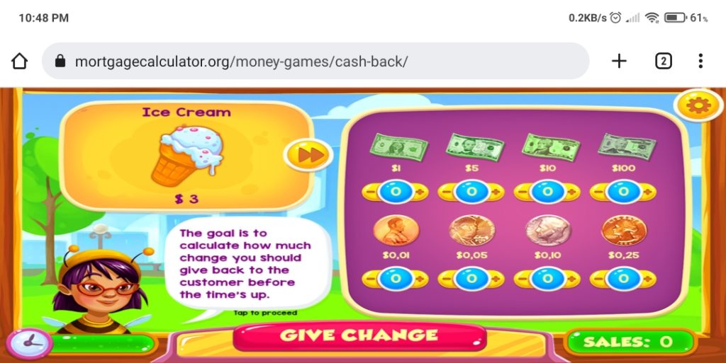 Money Games Mortgage Calculator cash back