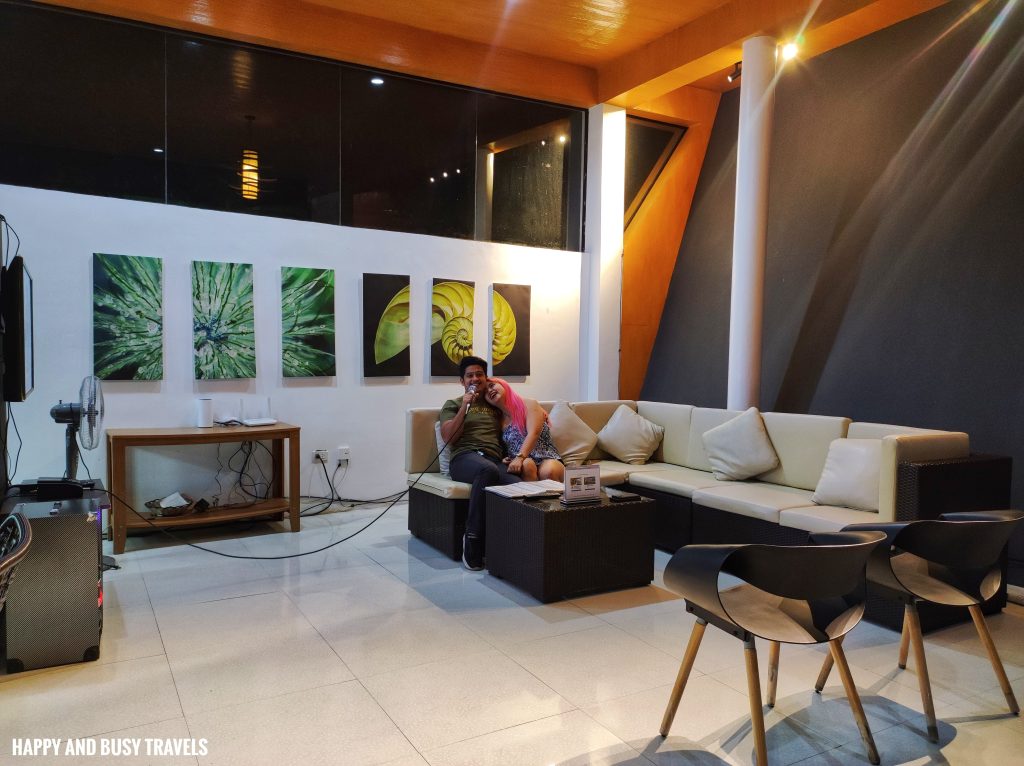 living room videoke karaoke Leaf Residences - Tagaytay staycation house private villa swimming pool for rent airbnb where to stay - Happy and Busy Travels