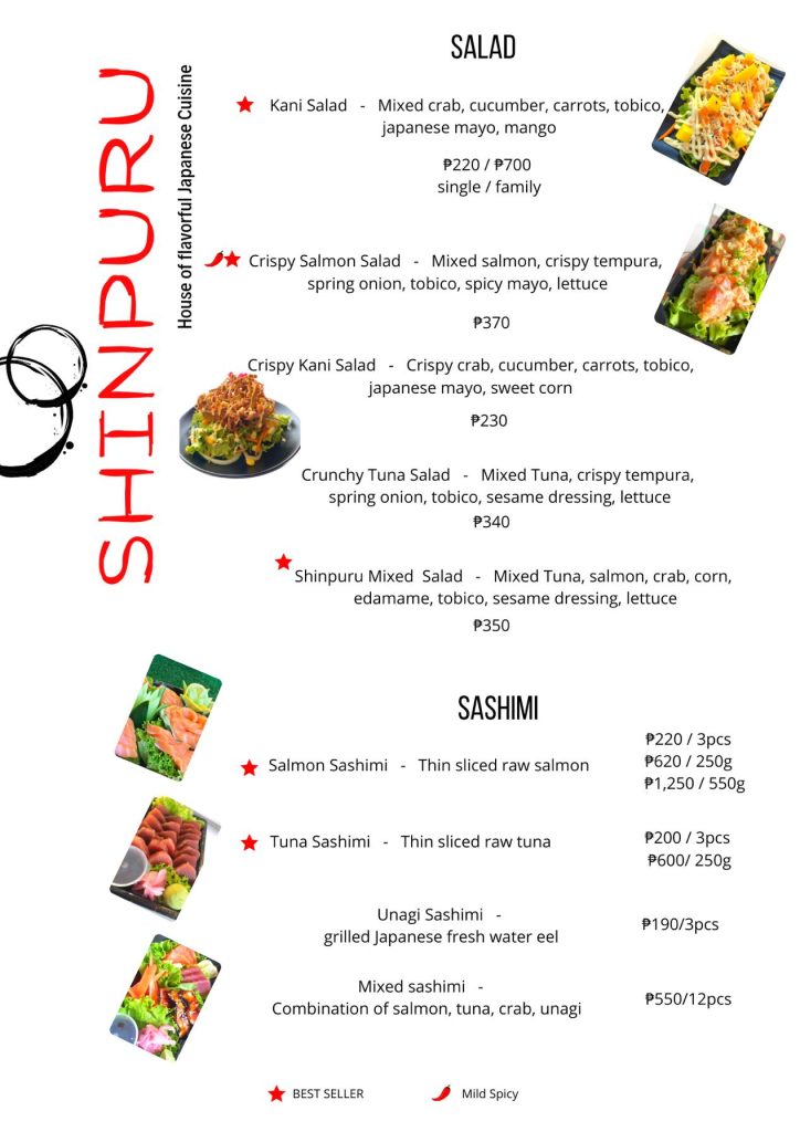 menu Shinpuru Japanese Restaurant - Imus Cavite Where to eat affordable buffet - Happy and Busy Travels