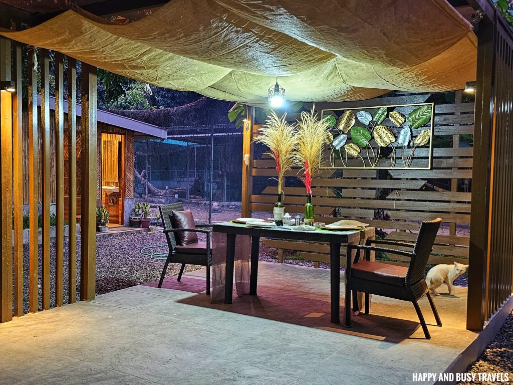 EJ Play and Campground 17 - dining area inside modular pod Where to go stay imus cavite unwind resort farm animals nature - Happy and Busy Travels