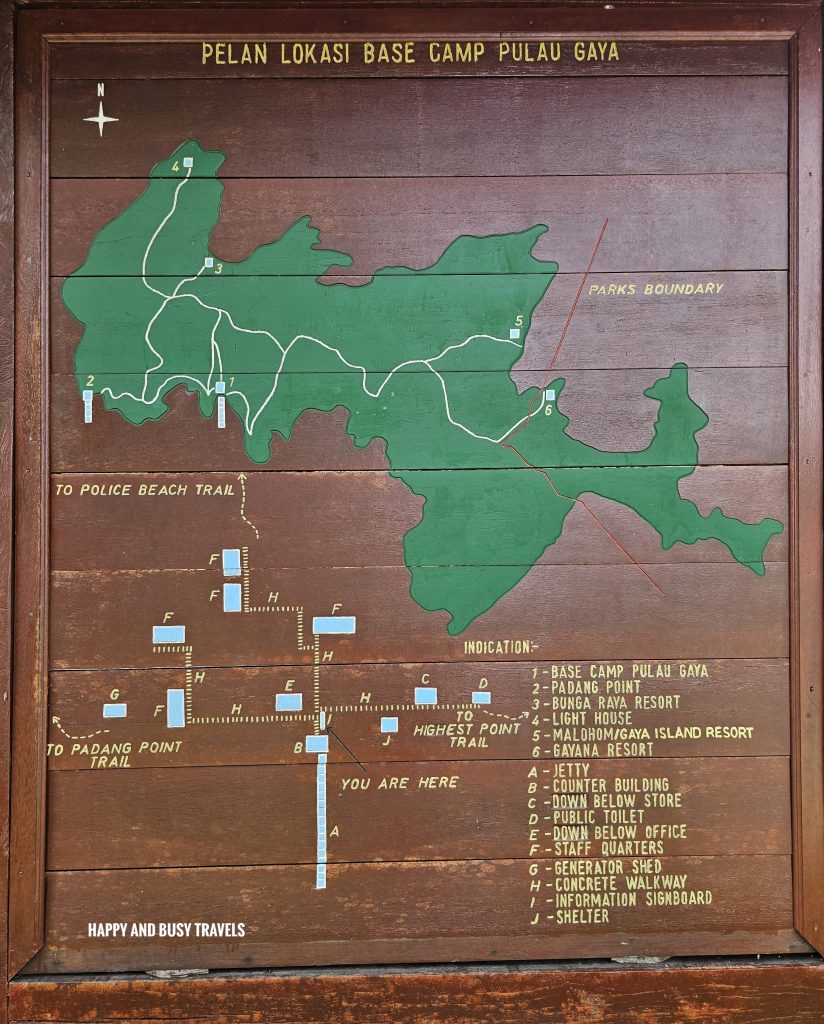 Trekking at Gaya Island 3 - map Downbelow Marine and Wildlife Adventures in Borneo What to do in Gaya Island Kota Kinabalu - Sabah Tourism Happy and Busy Travels