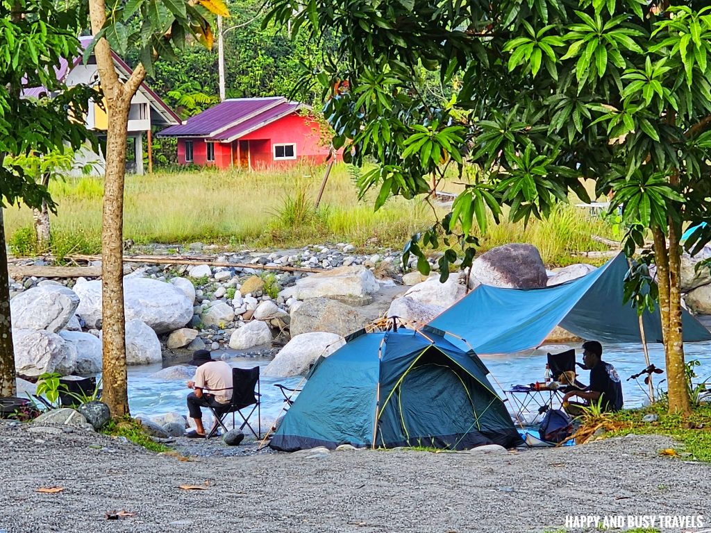 tent beside river Nohutu Eco Tourism - Where to stay nature camp kota kinabalu sabah Malaysia view of mount kinabalu river - Happy and Busy Travels